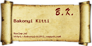 Bakonyi Kitti névjegykártya